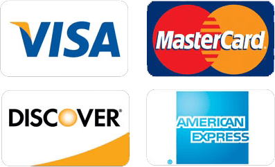 We accept payment by credit card. Visa, Mastercard, Discover, and American Express are all supported.