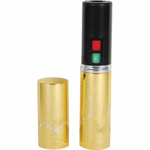 Stun Master Rechargeable Lipstick Stun Gun Tazer With Flashlight in Gold